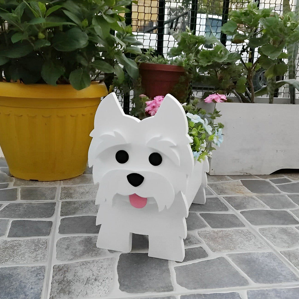 West Highland White Terrier Blumentopf