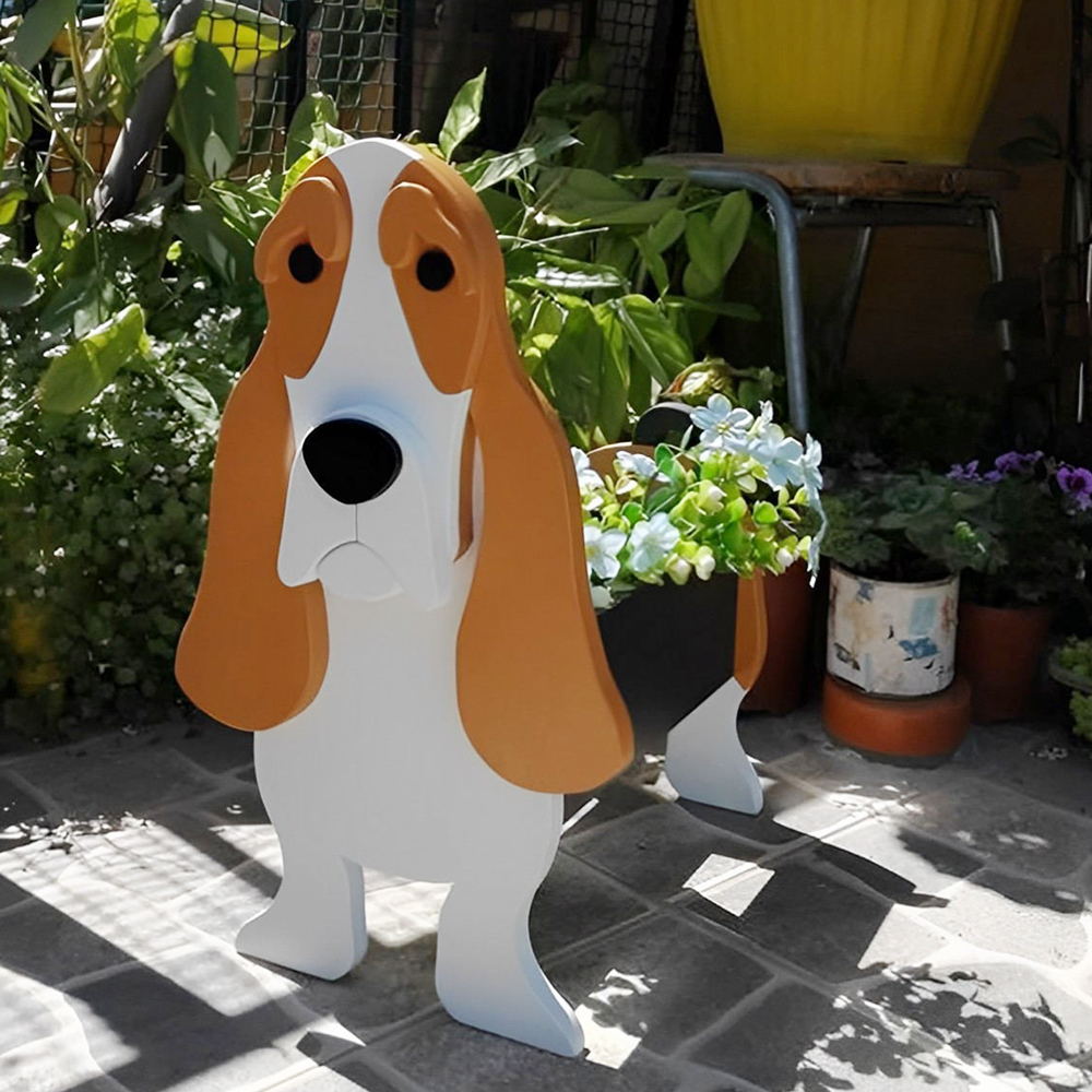 Basset Hound Blumentopf