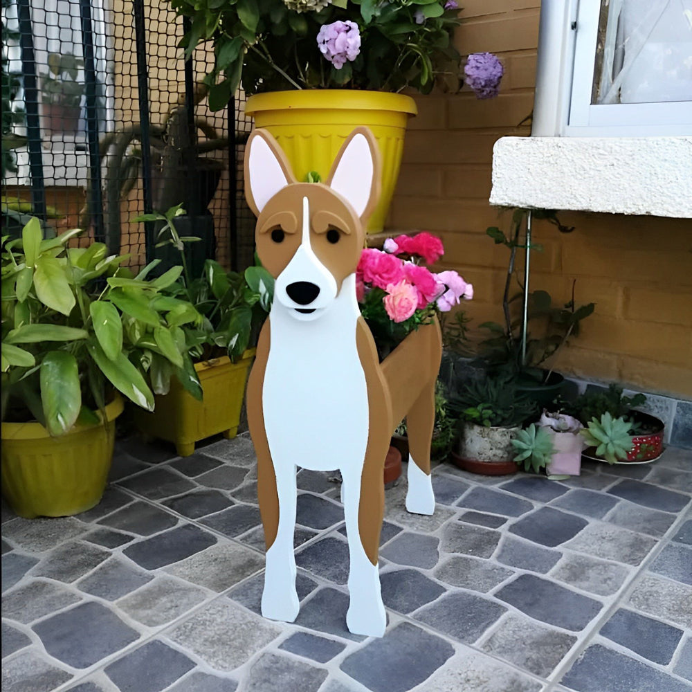 Basenji Blumentopf