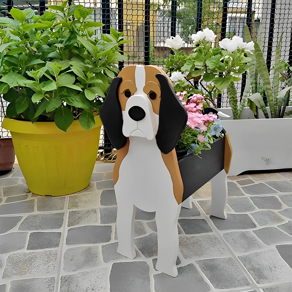 Beagle Blumentopf