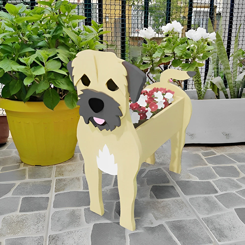 Border Terrier Blumentopf