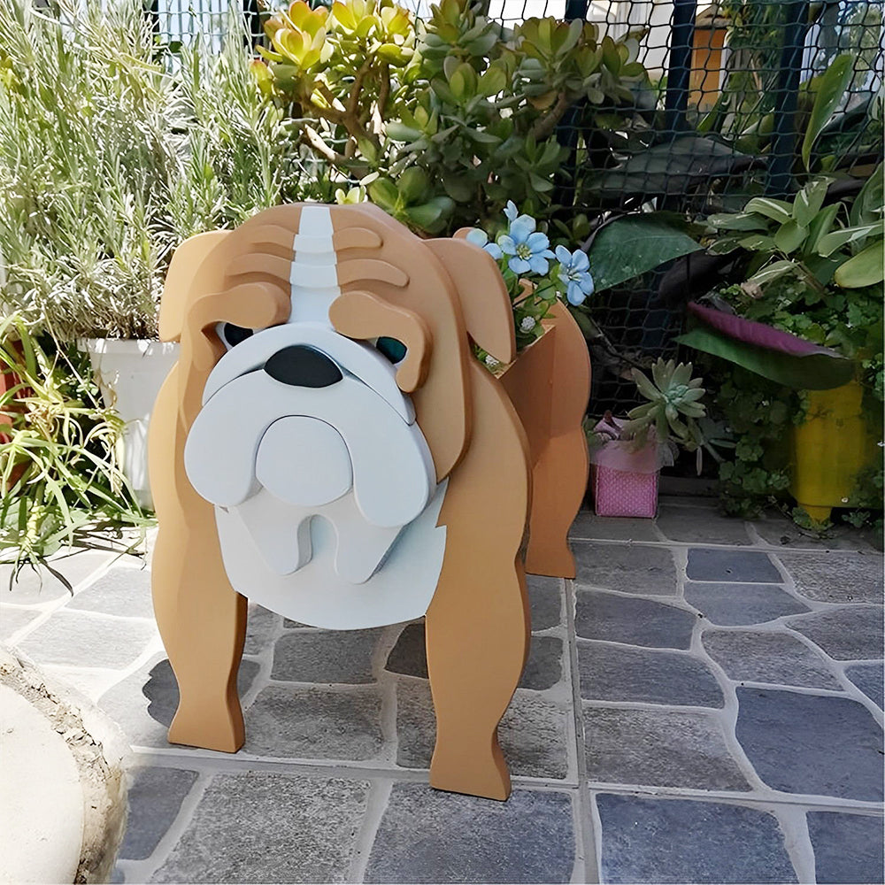 Englische Bulldogge Blumentopf