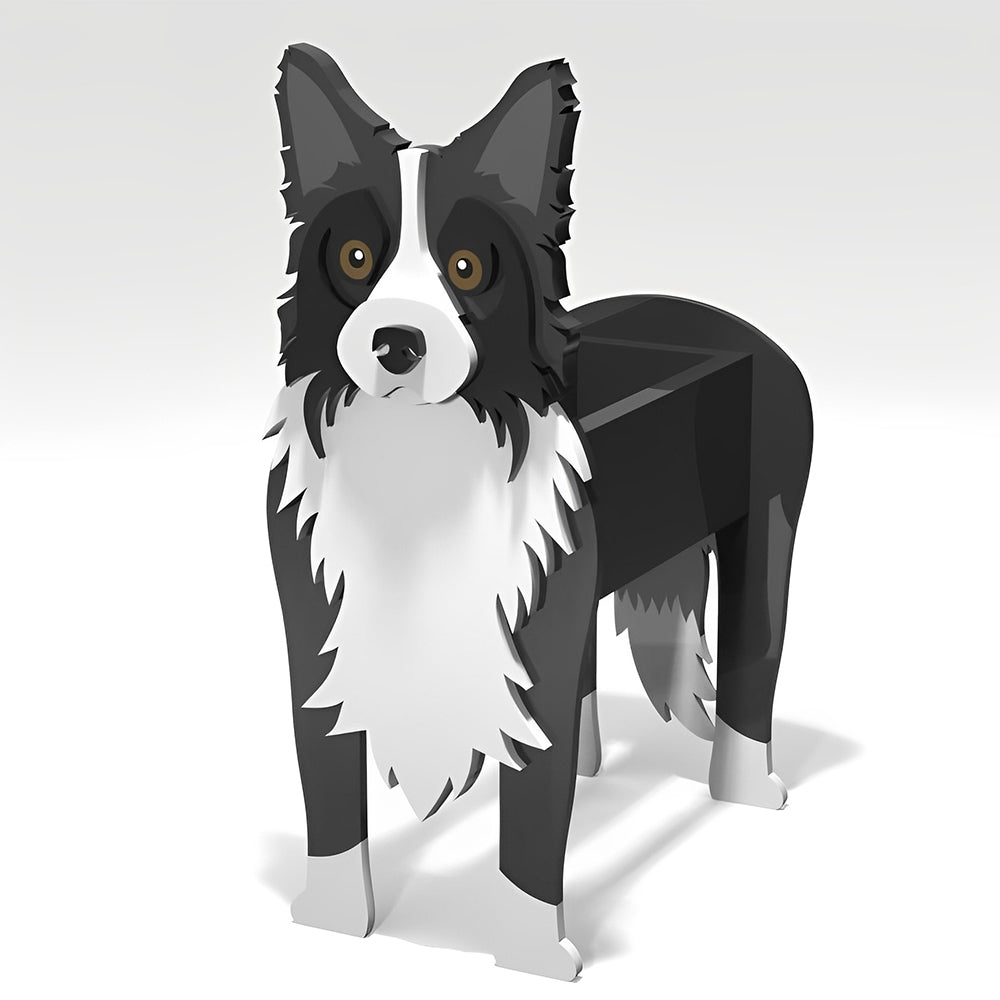 Border Collie Blumentopf